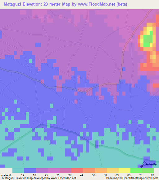 Mataguzi,Montenegro Elevation Map