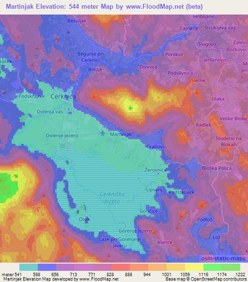 Martinjak,Slovenia Elevation Map