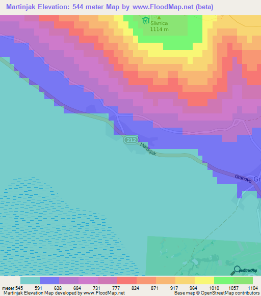 Martinjak,Slovenia Elevation Map