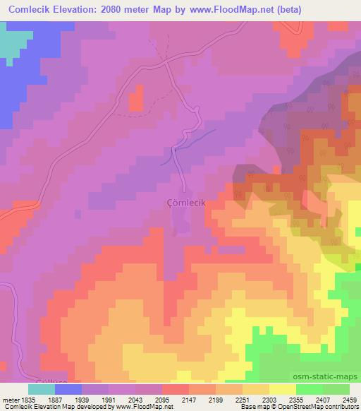 Comlecik,Turkey Elevation Map