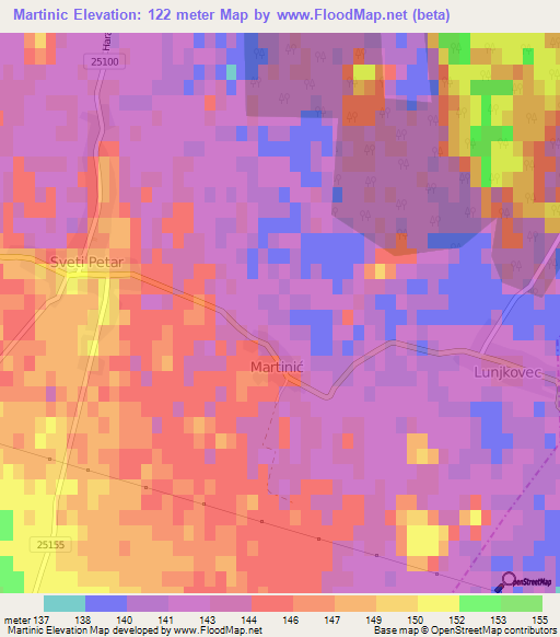 Martinic,Croatia Elevation Map