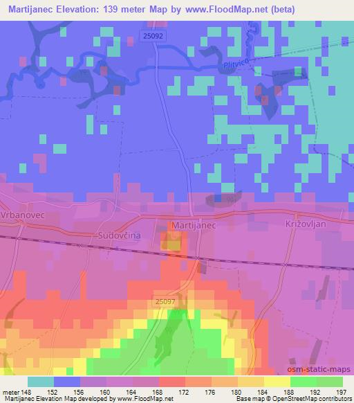 Martijanec,Croatia Elevation Map