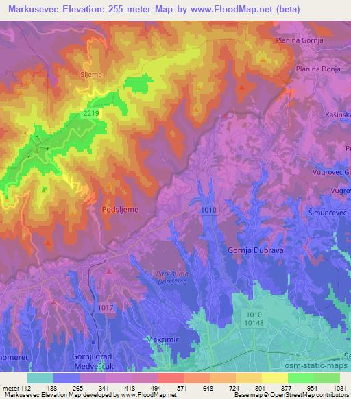 Markusevec,Croatia Elevation Map