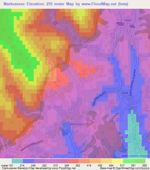 Markusevec,Croatia Elevation Map