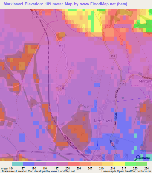 Markisavci,Slovenia Elevation Map