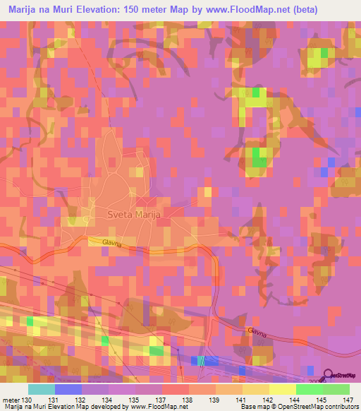 Marija na Muri,Croatia Elevation Map