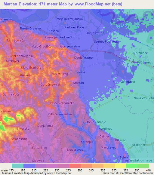 Marcan,Croatia Elevation Map