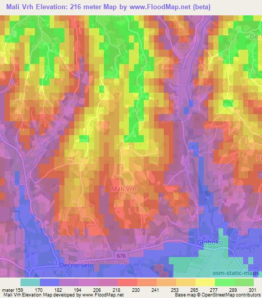 Mali Vrh,Slovenia Elevation Map