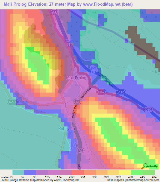 Mali Prolog,Croatia Elevation Map