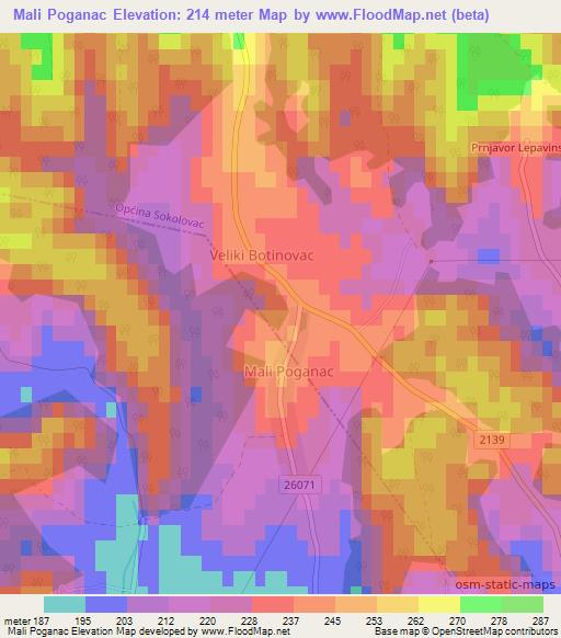 Mali Poganac,Croatia Elevation Map