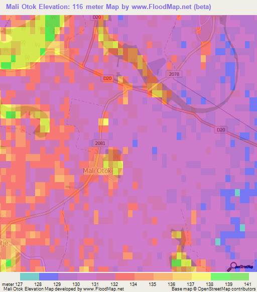 Mali Otok,Croatia Elevation Map