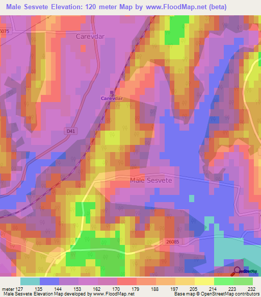 Male Sesvete,Croatia Elevation Map