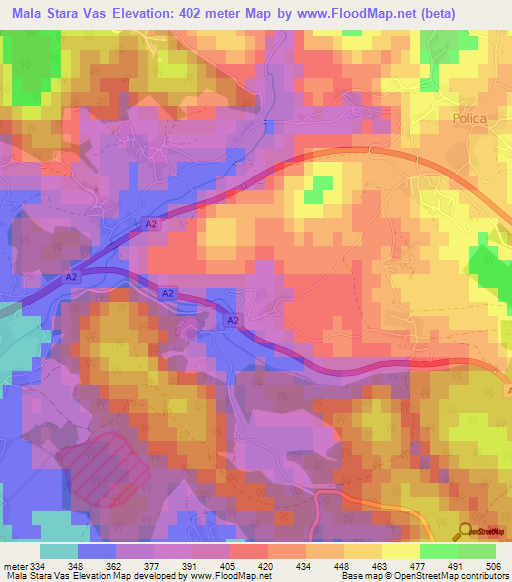 Mala Stara Vas,Slovenia Elevation Map