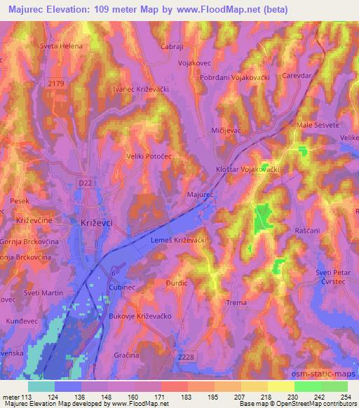 Majurec,Croatia Elevation Map