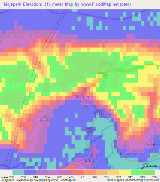 Majsperk,Slovenia Elevation Map