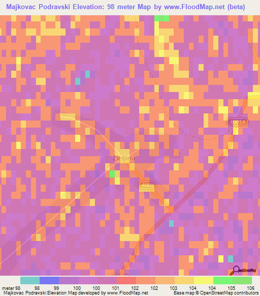 Majkovac Podravski,Croatia Elevation Map