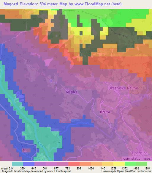 Magozd,Slovenia Elevation Map