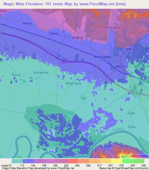 Magic Mala,Croatia Elevation Map