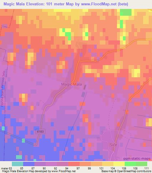 Magic Mala,Croatia Elevation Map