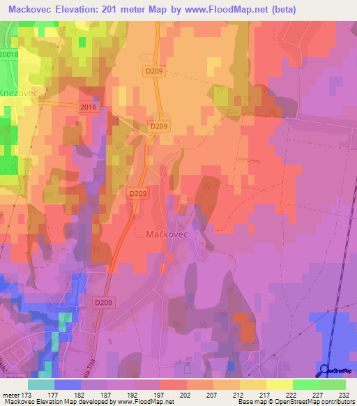 Mackovec,Croatia Elevation Map