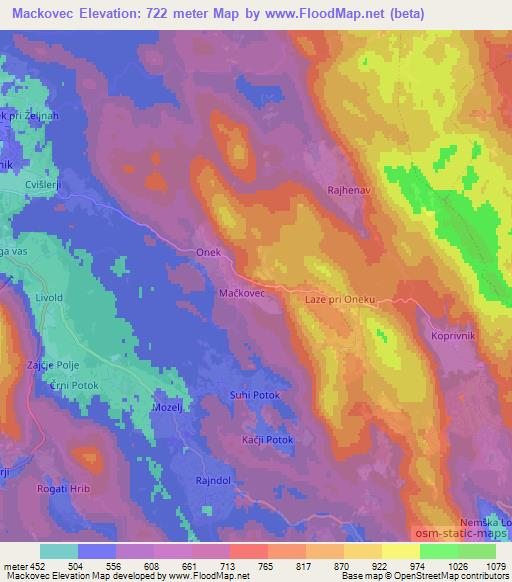 Mackovec,Slovenia Elevation Map