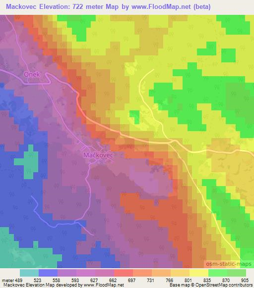 Mackovec,Slovenia Elevation Map