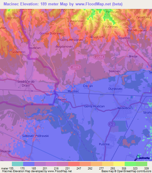 Macinec,Croatia Elevation Map