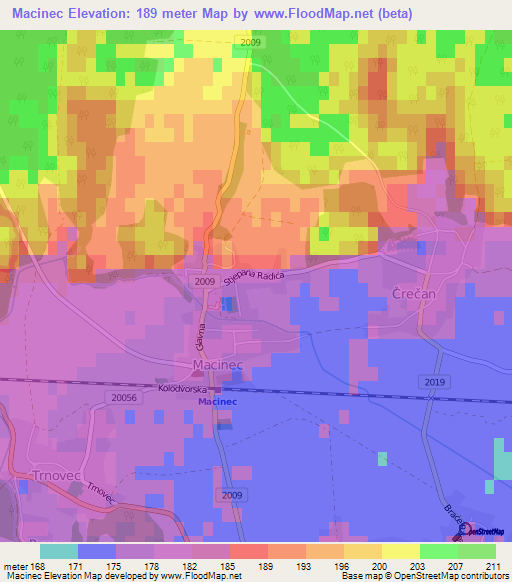 Macinec,Croatia Elevation Map