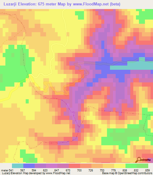 Luzarji,Slovenia Elevation Map