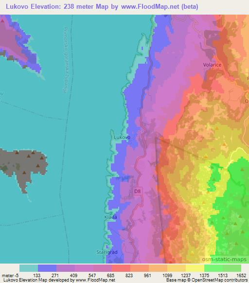 Lukovo,Croatia Elevation Map