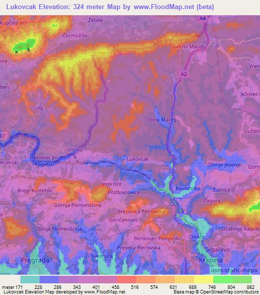 Lukovcak,Croatia Elevation Map