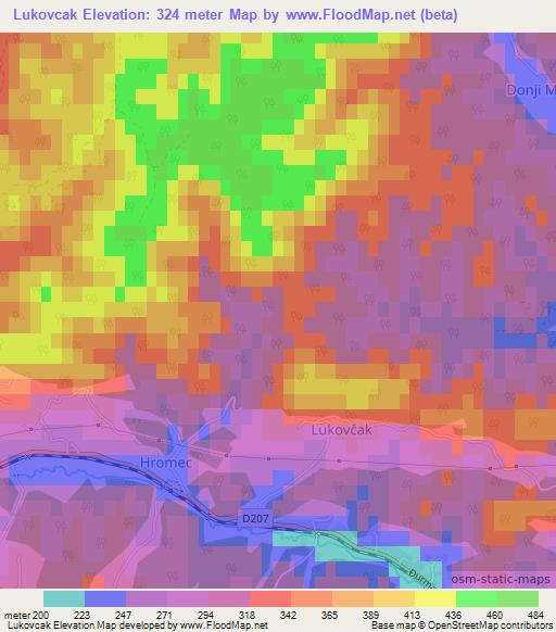 Lukovcak,Croatia Elevation Map