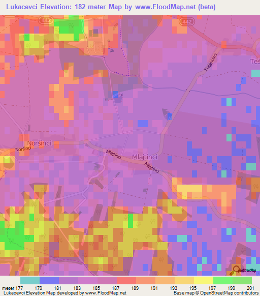 Lukacevci,Slovenia Elevation Map