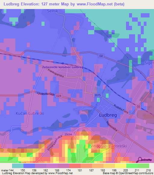 Ludbreg,Croatia Elevation Map