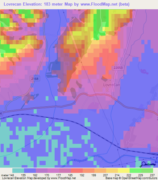 Lovrecan,Croatia Elevation Map