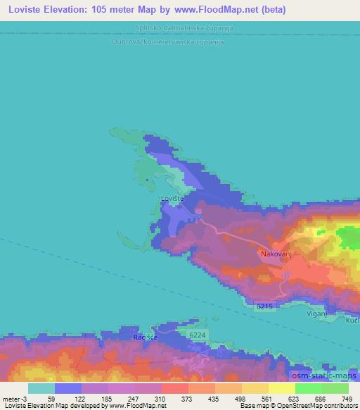 Loviste,Croatia Elevation Map