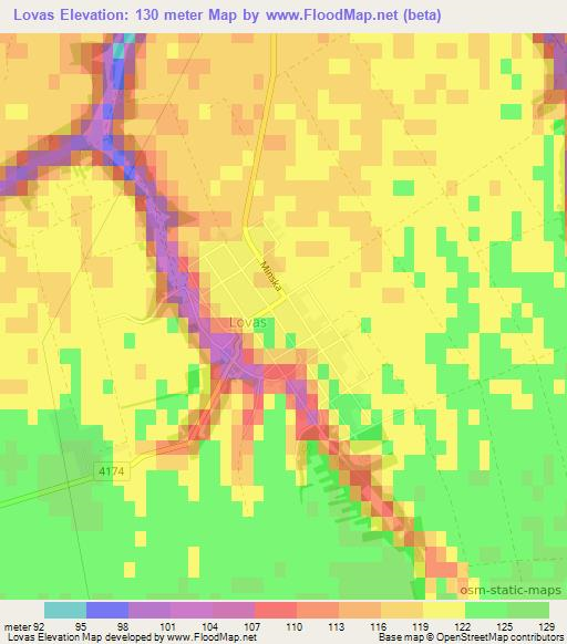 Lovas,Croatia Elevation Map