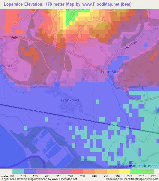 Lopersice,Slovenia Elevation Map