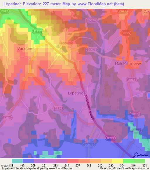 Lopatinec,Croatia Elevation Map