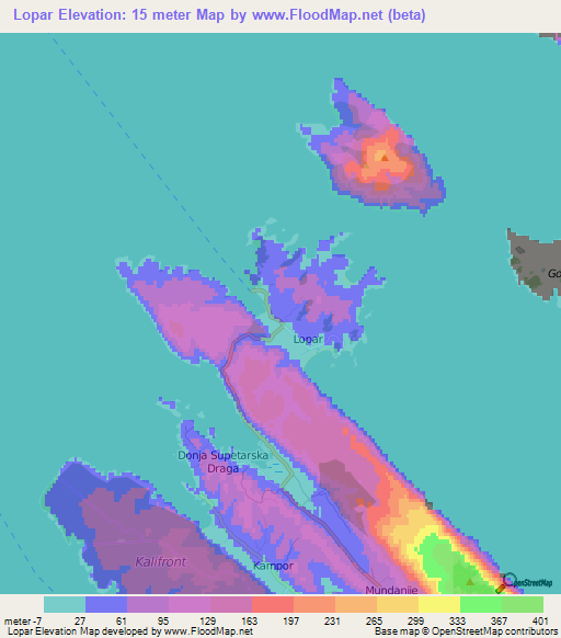 Lopar,Croatia Elevation Map