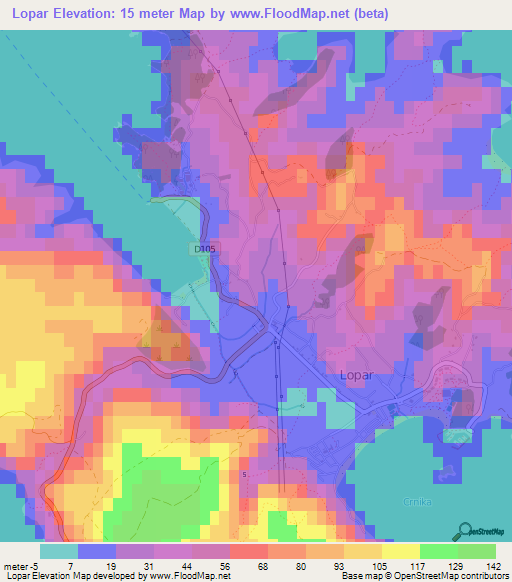 Lopar,Croatia Elevation Map