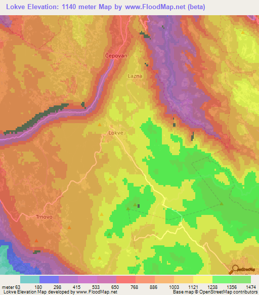 Lokve,Slovenia Elevation Map