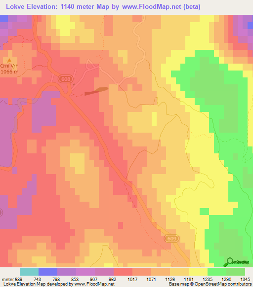 Lokve,Slovenia Elevation Map