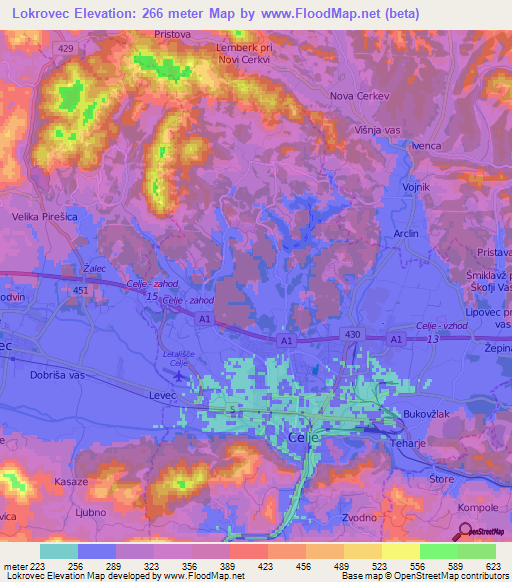 Lokrovec,Slovenia Elevation Map