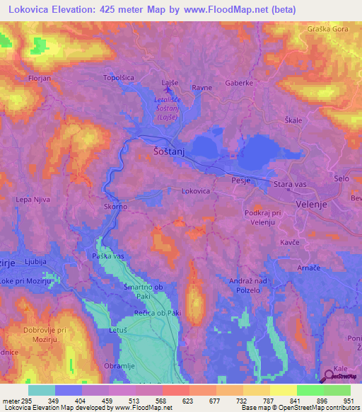 Lokovica,Slovenia Elevation Map