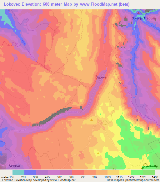 Lokovec,Slovenia Elevation Map