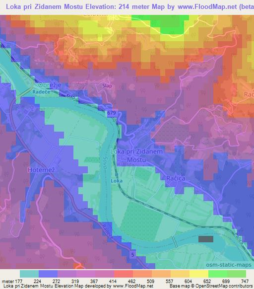 Loka pri Zidanem Mostu,Slovenia Elevation Map