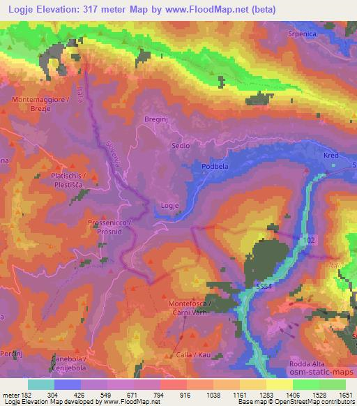 Logje,Slovenia Elevation Map