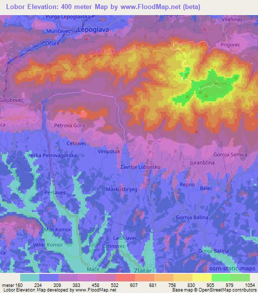 Lobor,Croatia Elevation Map