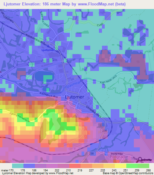 Ljutomer,Slovenia Elevation Map